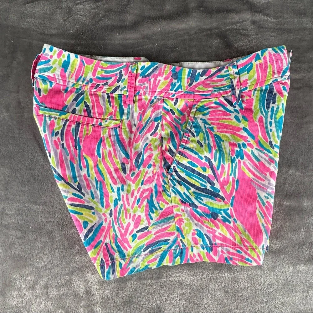 Lilly Pulitzer‎ Callahan Shorts Womes 6 Multicolor Palm Print Beachy Resort Wear
